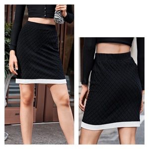 New SHEIN Textured Knit Fitted Pencil Skirt XS-S